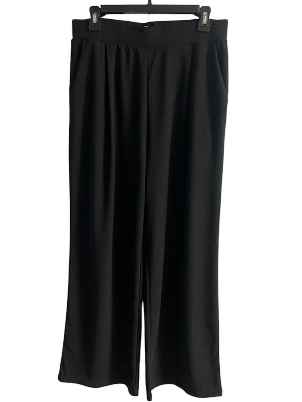 Halara Black Ribbed Wide Leg Pants Large